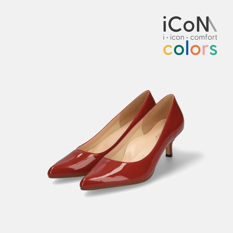 30%OFF:iCoN COLORS:ポインテッドトゥ エナメル パンプス(C57171)ガーネット/mamian(マミアン)