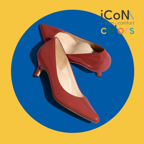 30%OFF:iCoN COLORS:ポインテッドトゥ エナメル パンプス(C57171)ガーネット/mamian(マミアン)