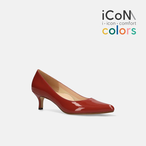 30%OFF:iCoN COLORS:ポインテッドトゥ エナメル パンプス(C57171)ガーネット/mamian(マミアン)