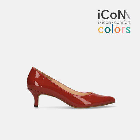 30%OFF:iCoN COLORS:ポインテッドトゥ エナメル パンプス(C57171)ガーネット/mamian(マミアン)