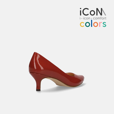 30%OFF:iCoN COLORS:ポインテッドトゥ エナメル パンプス(C57171)ガーネット/mamian(マミアン)