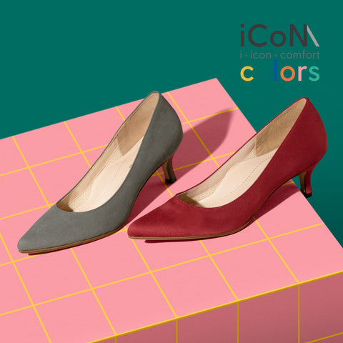 30%OFF:iCoN COLORS:ポインテッドトゥ スエード パンプス(C57172)ボルドーS/mamian(マミアン)