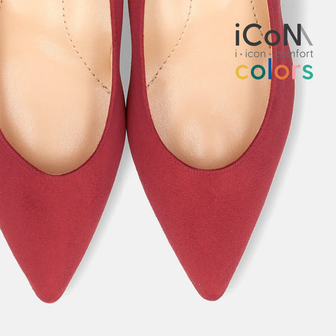 30%OFF:iCoN COLORS:ポインテッドトゥ スエード パンプス(C57172)ボルドーS/mamian(マミアン)