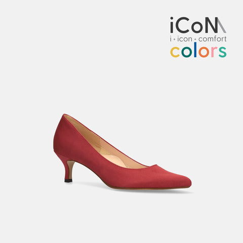 30%OFF:iCoN COLORS:ポインテッドトゥ スエード パンプス(C57172)ボルドーS/mamian(マミアン)