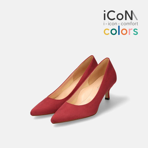 30%OFF:iCoN COLORS:ポインテッドトゥ スエード パンプス(C57172)ボルドーS/mamian(マミアン)