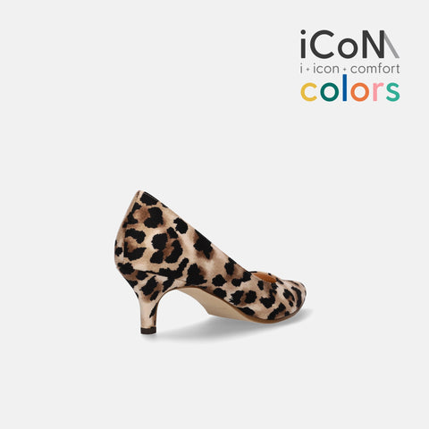 30%OFF:iCoN COLORS:ポインテッドトゥ スエード パンプス(C57172)BレオパードS/mamian(マミアン)