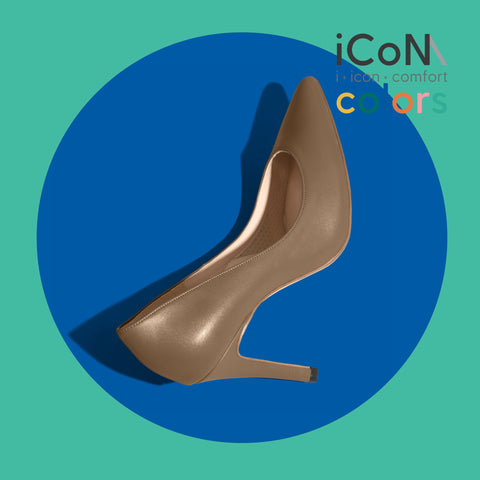 30%OFF:iCoN COLORS:ポインテッドトゥ スムース パンプス(C9043)ダークグレージュ/mamian(マミアン)