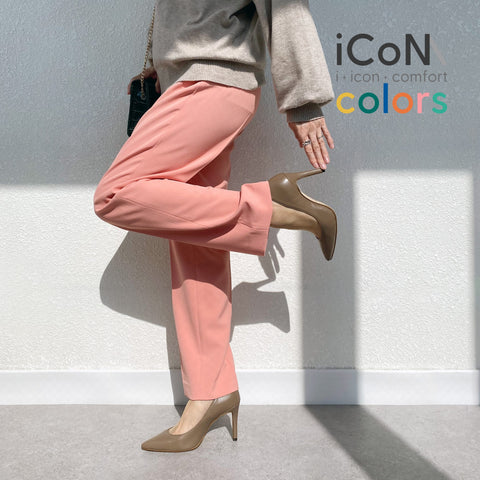 30%OFF:iCoN COLORS:ポインテッドトゥ スムース パンプス(C9043)ダークグレージュ/mamian(マミアン)