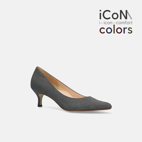 30%OFF:iCoN COLORS:ポインテッドトゥ スエード パンプス(C57172)チャコールS/mamian(マミアン)