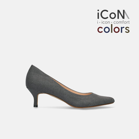 30%OFF:iCoN COLORS:ポインテッドトゥ スエード パンプス(C57172)チャコールS/mamian(マミアン)