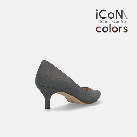 30%OFF:iCoN COLORS:ポインテッドトゥ スエード パンプス(C57172)チャコールS/mamian(マミアン)