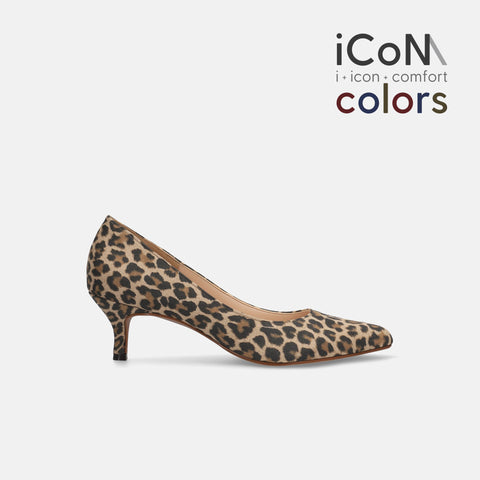 ラストワン30%OFF:iCoN COLORS:ポインテッドトゥ スエード パンプス(C57172)レオパードS/mamian(マミアン)