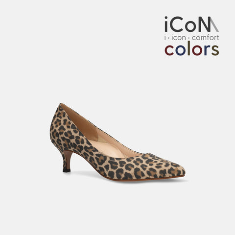 ラストワン30%OFF:iCoN COLORS:ポインテッドトゥ スエード パンプス(C57172)レオパードS/mamian(マミアン)