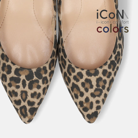 ラストワン30%OFF:iCoN COLORS:ポインテッドトゥ スエード パンプス(C57172)レオパードS/mamian(マミアン)