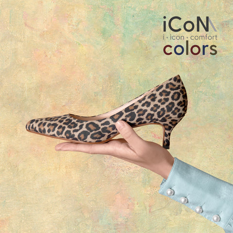 ラストワン30%OFF:iCoN COLORS:ポインテッドトゥ スエード パンプス(C57172)レオパードS/mamian(マミアン)