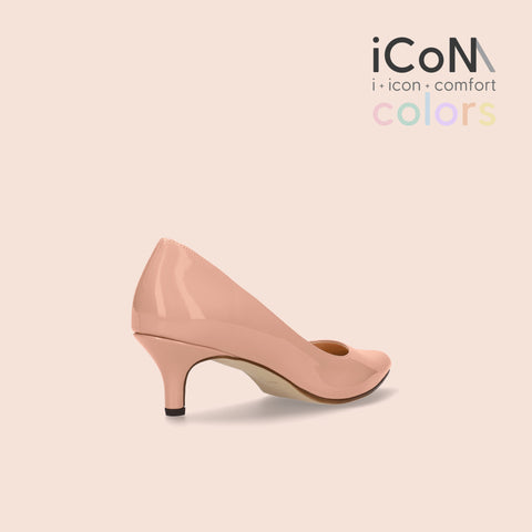 30%OFF:iCoN COLORS:ポインテッドトゥ エナメル パンプス(C57171)コーラル/mamian(マミアン)