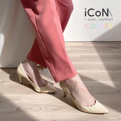 50%OFF:iCoN COLORS:ポインテッドトゥ スムース パンプス(C76533)チャイ/mamian(マミアン)