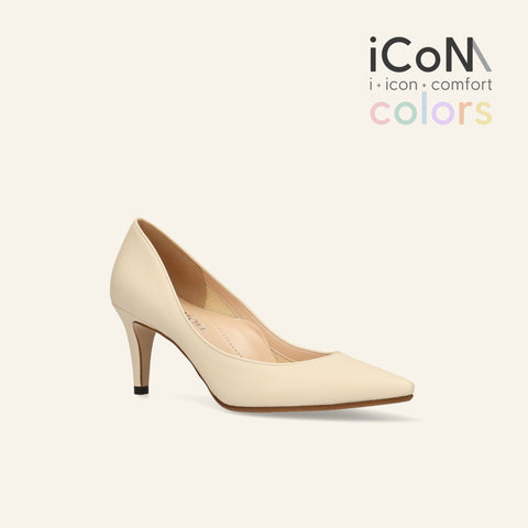 50%OFF:iCoN COLORS:ポインテッドトゥ スムース パンプス(C76533)チャイ/mamian(マミアン)