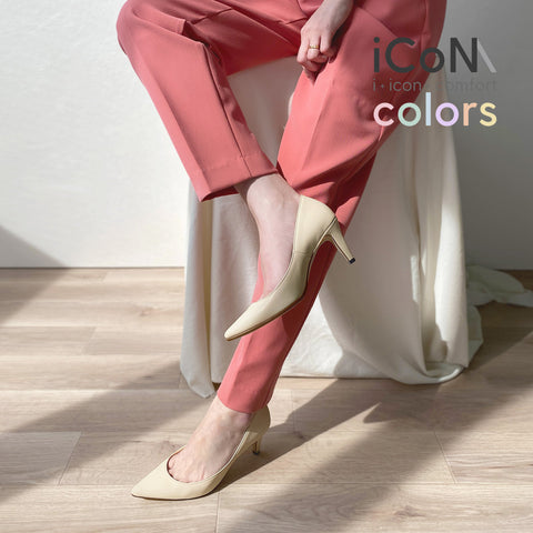 50%OFF:iCoN COLORS:ポインテッドトゥ スムース パンプス(C76533)チャイ/mamian(マミアン)