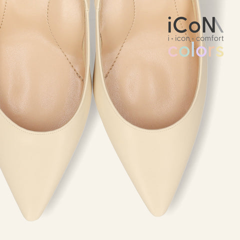 50%OFF:iCoN COLORS:ポインテッドトゥ スムース パンプス(C76533)チャイ/mamian(マミアン)