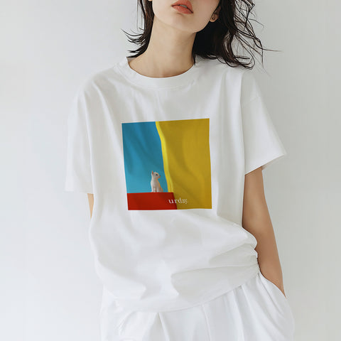 urday【Animal/White Dog/BYR】フォトTシャツ(2982050)ホワイト/urday(マミアン)