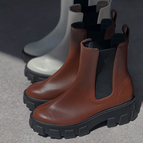 50%OFF:トラックソール チェルシーブーツ(3817)ブラウン/mamian(マミアン)