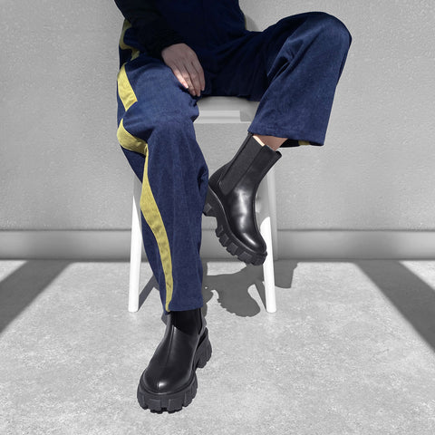 50%OFF:トラックソール チェルシーブーツ(3817)ブラック/mamian(マミアン)