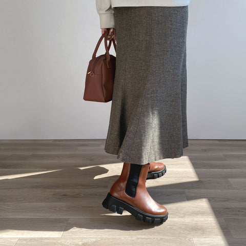 50%OFF:トラックソール チェルシーブーツ(3817)ブラウン/mamian(マミアン)