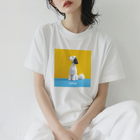 urday【Animal/White Dog/YB】フォトTシャツ(4406976)ホワイト/urday(マミアン)