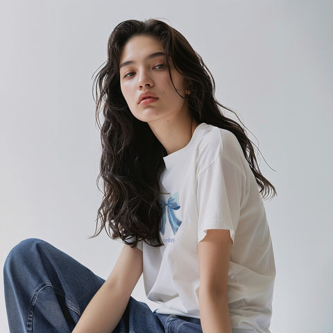 urday【Enchanting Ribbon Blue】Tシャツ(6526987)ホワイト/urday(マミアン)