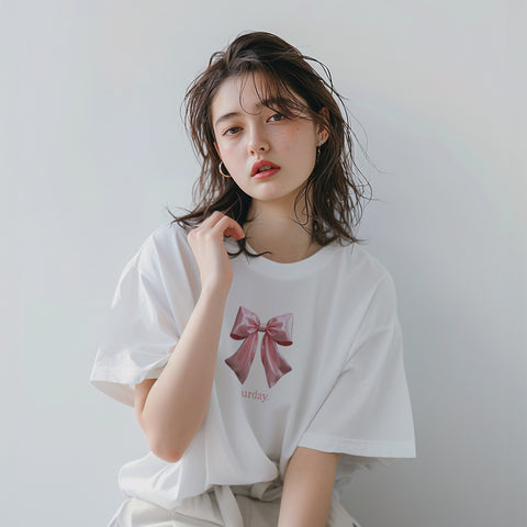 urday【Enchanting Ribbon Pink】Tシャツ(6819526)ホワイト/urday(マミアン)