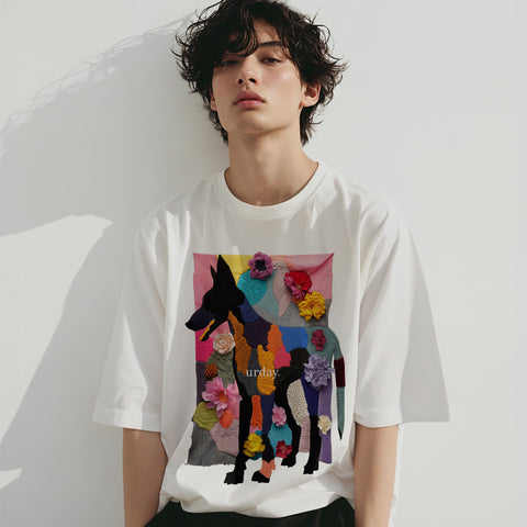 urday【Animal/trompe l'oeil】トロンプルイユ フォトTシャツ(6824948)ホワイト/urday(マミアン)