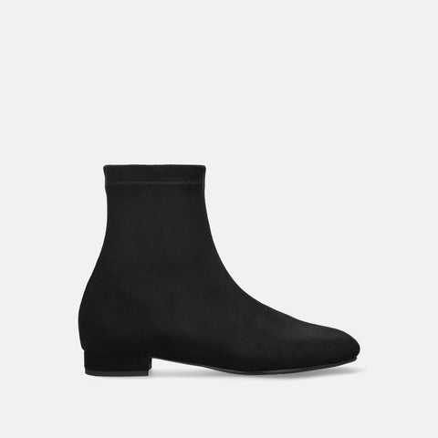 60%OFF:スクエアトゥ ストレッチフラットブーツ(3376)ブラックS/mamian(マミアン)