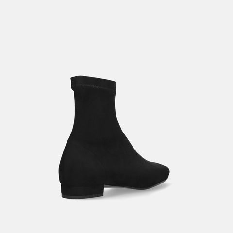 60%OFF:スクエアトゥ ストレッチフラットブーツ(3376)ブラックS/mamian(マミアン)