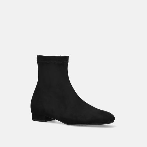 60%OFF:スクエアトゥ ストレッチフラットブーツ(3376)ブラックS/mamian(マミアン)