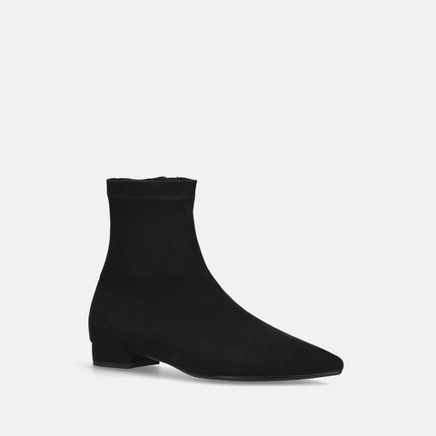 60%OFF:ポインテッドトゥ ストレッチフラットブーツ(4788)ブラックS/mamian(マミアン)