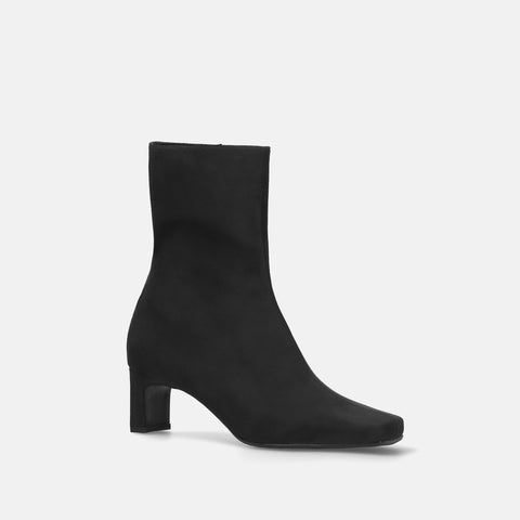 60%OFF:ワイドスクエアトゥ ショートブーツ(5400)ブラックS/mamian(マミアン)