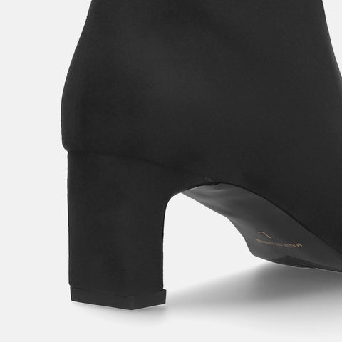 60%OFF:ワイドスクエアトゥ ショートブーツ(5400)ブラックS/mamian(マミアン)