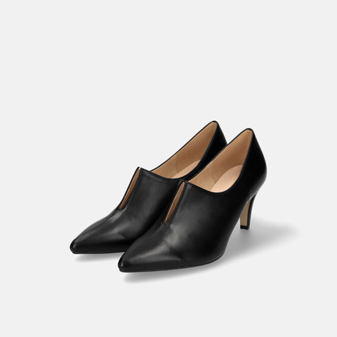 2025AW:フロント スリット ブーティ(7235)ブラック/mamian(マミアン)