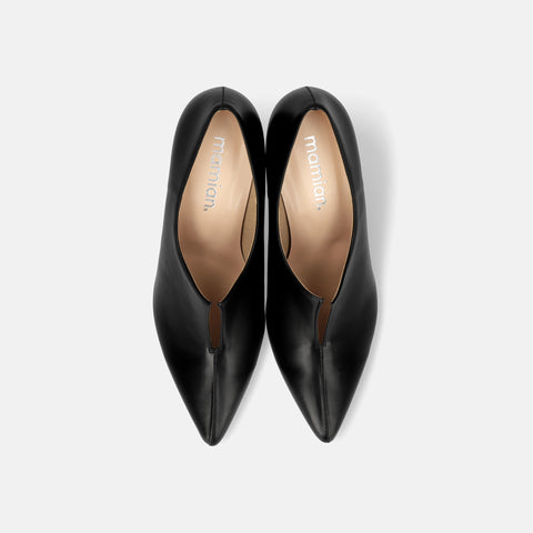 2025AW:フロント スリット ブーティ(7235)ブラック/mamian(マミアン)