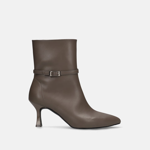 50%OFF:ストラップデザイン ショートブーツ(m72010)グレージュ/mamian(マミアン)