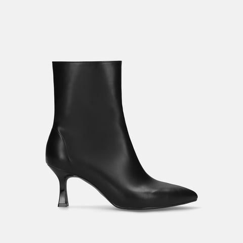 50%OFF:7.0cmヒール ポインテッドトゥ ショートブーツ(m72016)ブラック/mamian(マミアン)