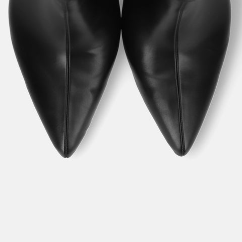 50%OFF:7.0cmヒール ポインテッドトゥ ショートブーツ(m72016)ブラック/mamian(マミアン)