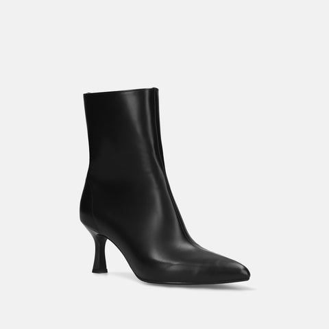 50%OFF:7.0cmヒール ポインテッドトゥ ショートブーツ(m72016)ブラック/mamian(マミアン)