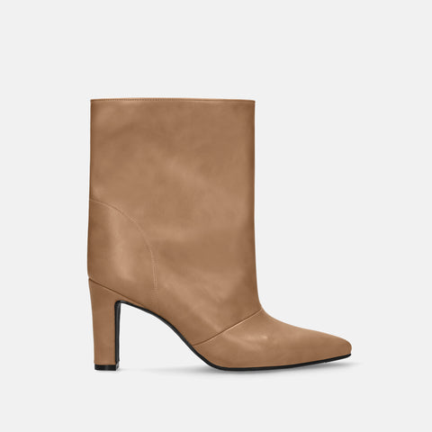 50%OFF:ワイドシャフト ショートブーツ(m81009)ベージュ/mamian(マミアン)