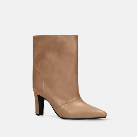 50%OFF:ワイドシャフト ショートブーツ(m81009)ベージュ/mamian(マミアン)