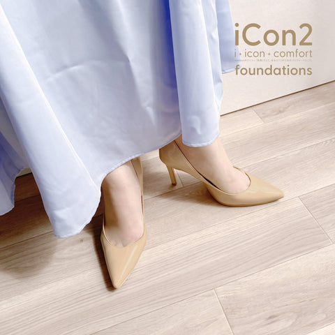 ラストワン30%OFF:iCon2 Foundations:ポインテッドトゥ パンプス(F970)メルティバニラ/mamian(マミアン)