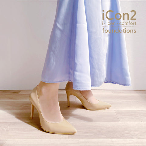 ラストワン30%OFF:iCon2 Foundations:ポインテッドトゥ パンプス(F970)メルティバニラ/mamian(マミアン)