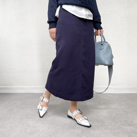 ラストワン30%OFF:ダブルストラップ フラットシューズ(m17045)ホワイトE/mamian(マミアン)