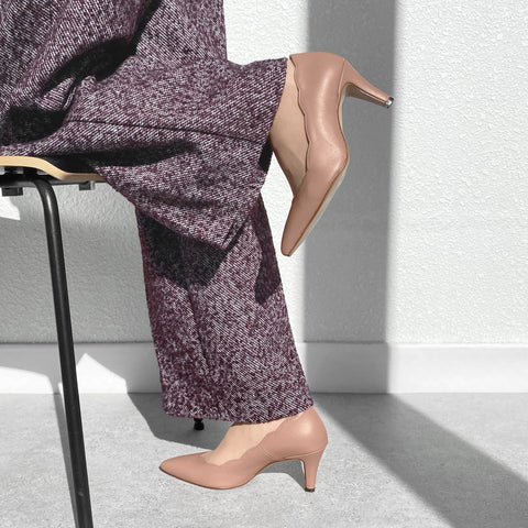 15%OFF:フラワーカット パンプス(m72005)ココアベージュ/mamian(マミアン)